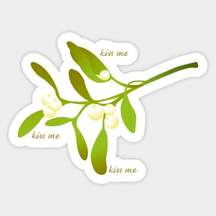 Kiss me mistletoe Sticker